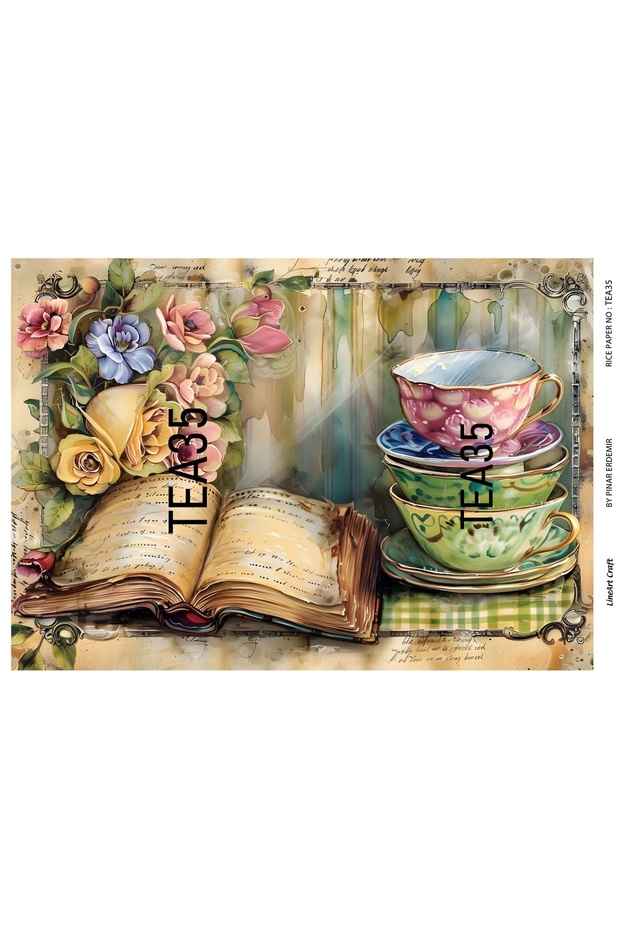 ورق ديكوباج LineArt بنمط نحاسي - LA-TEA35