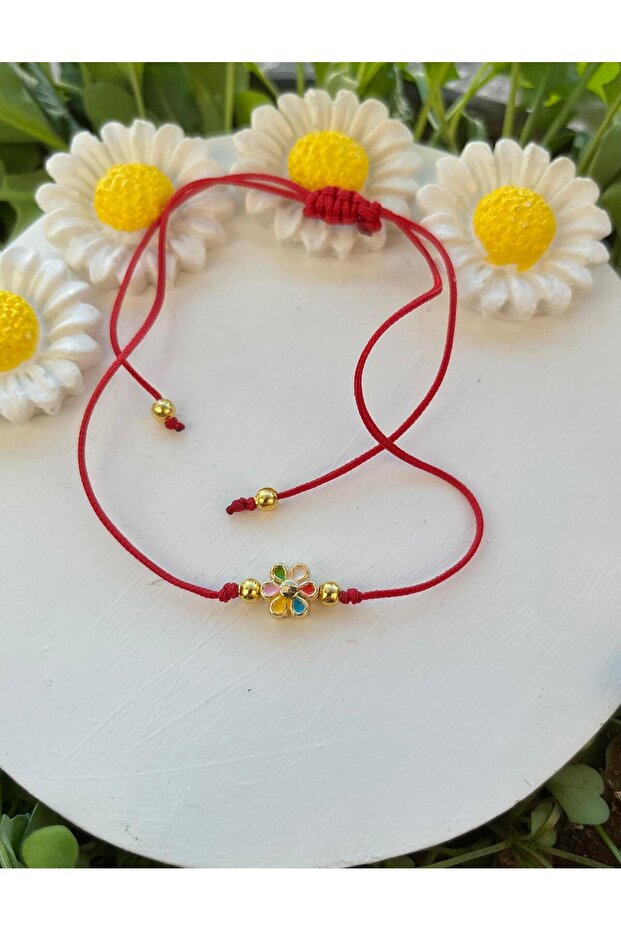 simple elegant anklets with red string adjustable heart - 2