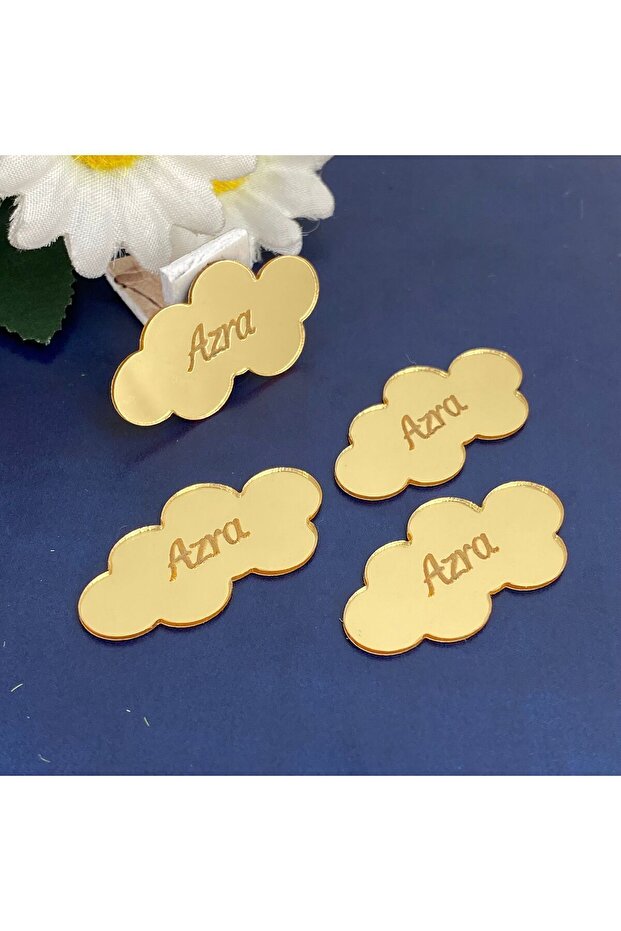 Cloud Model - Gold Color Plexi Adhesive Baby Gift - 30 Pieces