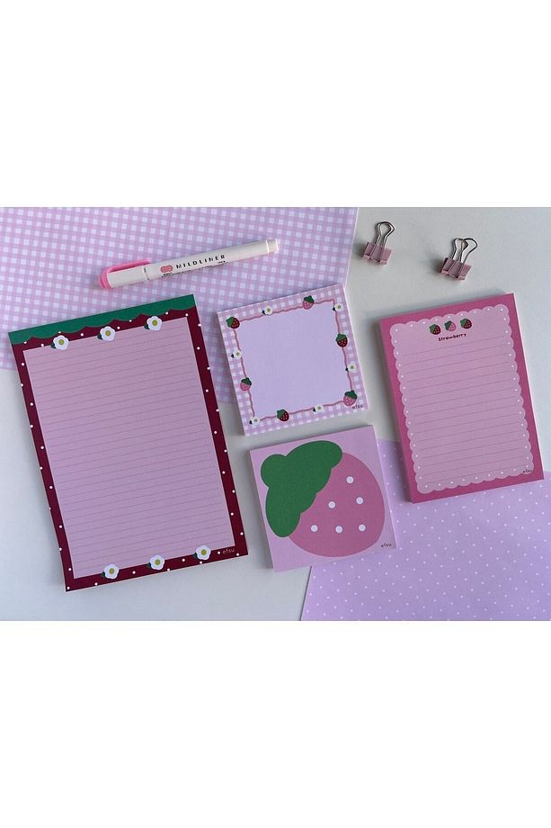 Çilek Set Memopad/notepad/defter - 2