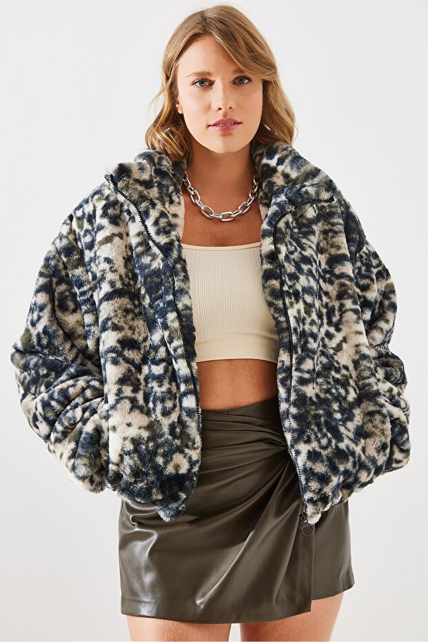 Dámský kabát z umělé kožešiny s leopardím vzorem – 2426 60251795 - 6