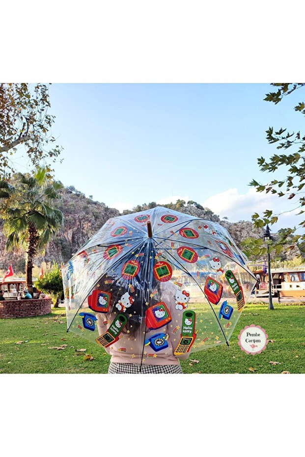 Hello Kitty Şeffaf Şemsiye - 1
