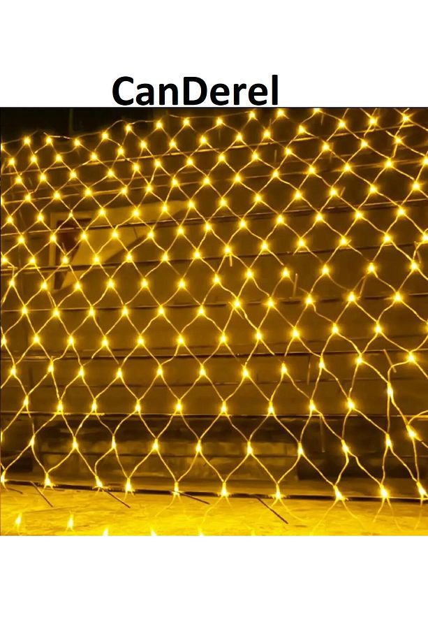 3x3 Metre Günışığı File Ağ Perde LED Işık Fişli Eklenebilir Yılbaşı Dış Mekan ve Bahçe Aydınlatma - 6