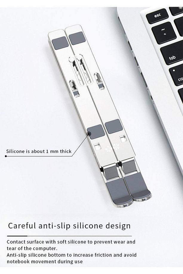 Laptop Notebook Dizüstü Bilgisayar Taşınabilir 17 Inç Katlanabilir Ayarlanabilir Alüminyum Standı - 2