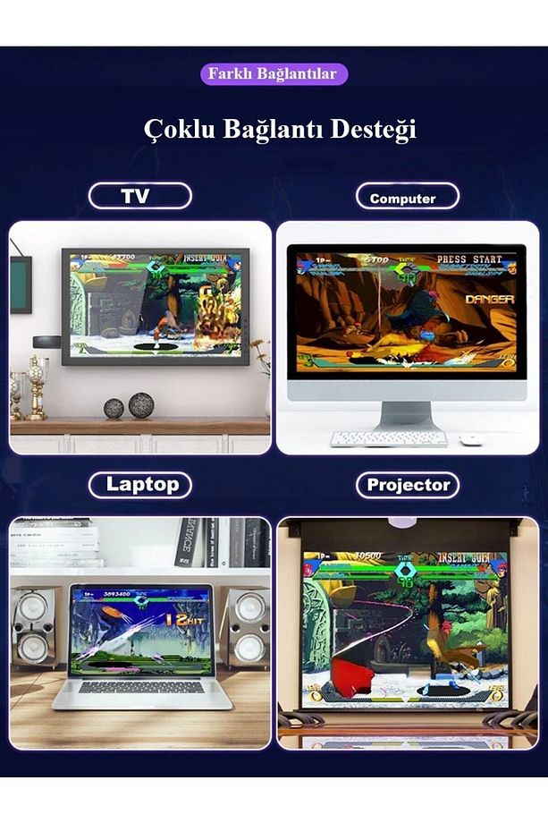 Ps1 Retro Game Stick 10000 Çift Kol Oyun Konsolu - 6
