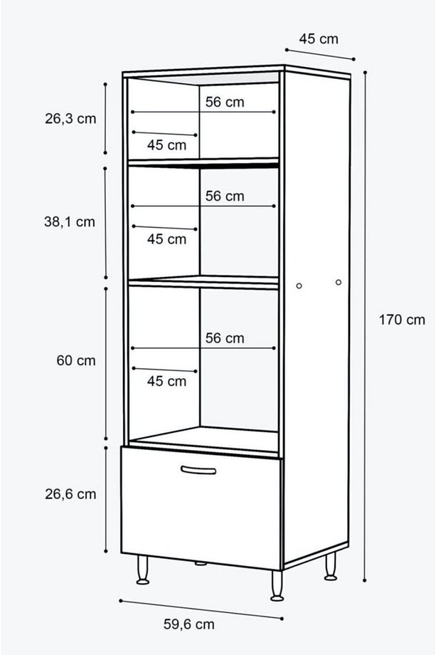 Ankastre Mutfak Fırın Mdf Dolabı İkisi Bir Arada - 3