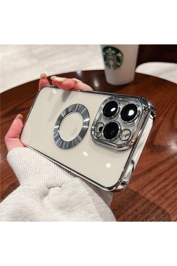 iPhone 13 Pro Logo Detailed Lens Protection Colorful Frame Detailed Transparent Silicone Case Mchzr