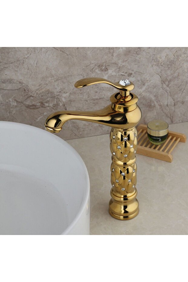 Bathroom Bowl Sink Faucet Gold Gold Stone Model