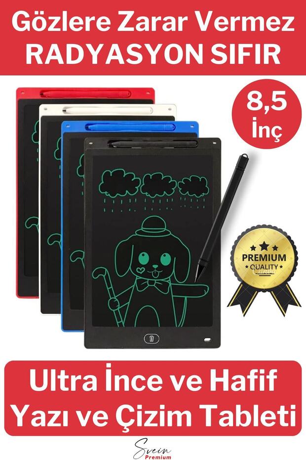لوح رسم رقمي LCD مقاس 8.5 بوصة مع قلم قابل للمسح، لوحة تدريب على الكتابة وتدوين الملاحظات