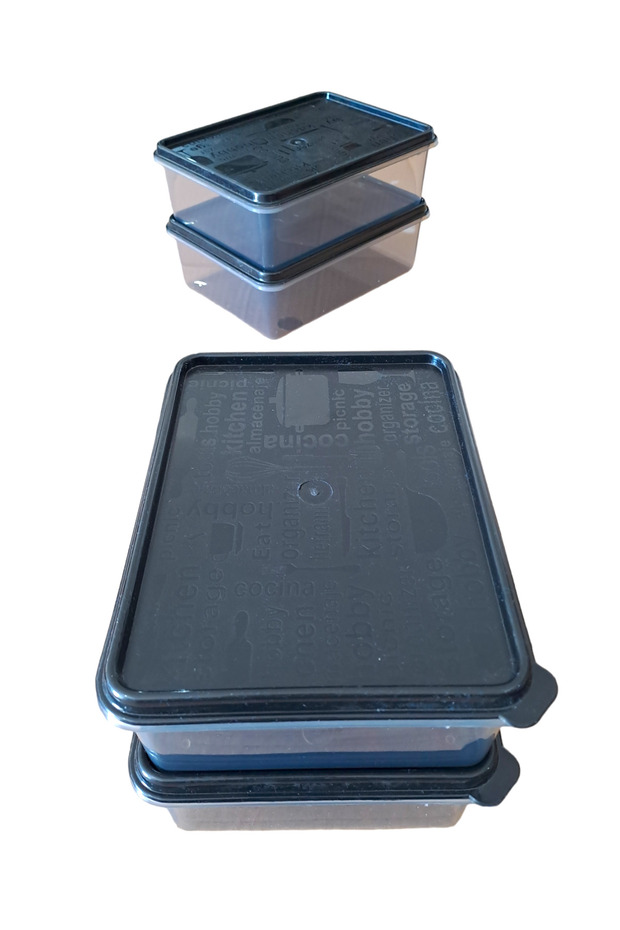 Set of 4 Gray Food Storage Container - Pp 5 Box That Can Enter Microwave, Deep Freezer, 1.7 Lt - 6