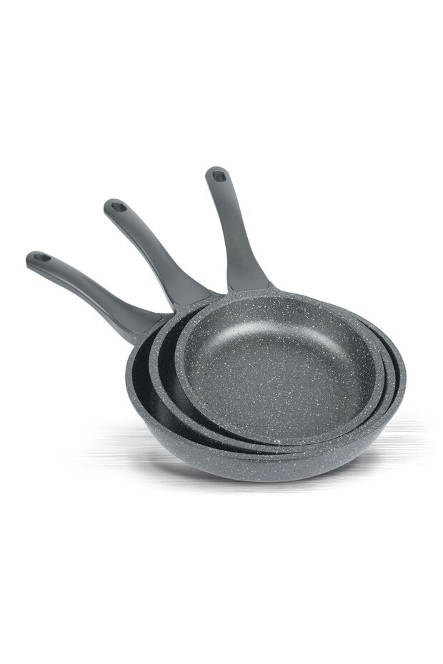 Granit Döküm Tava Seti 3’lü Gri - 20cm-24cm-28cm - 1
