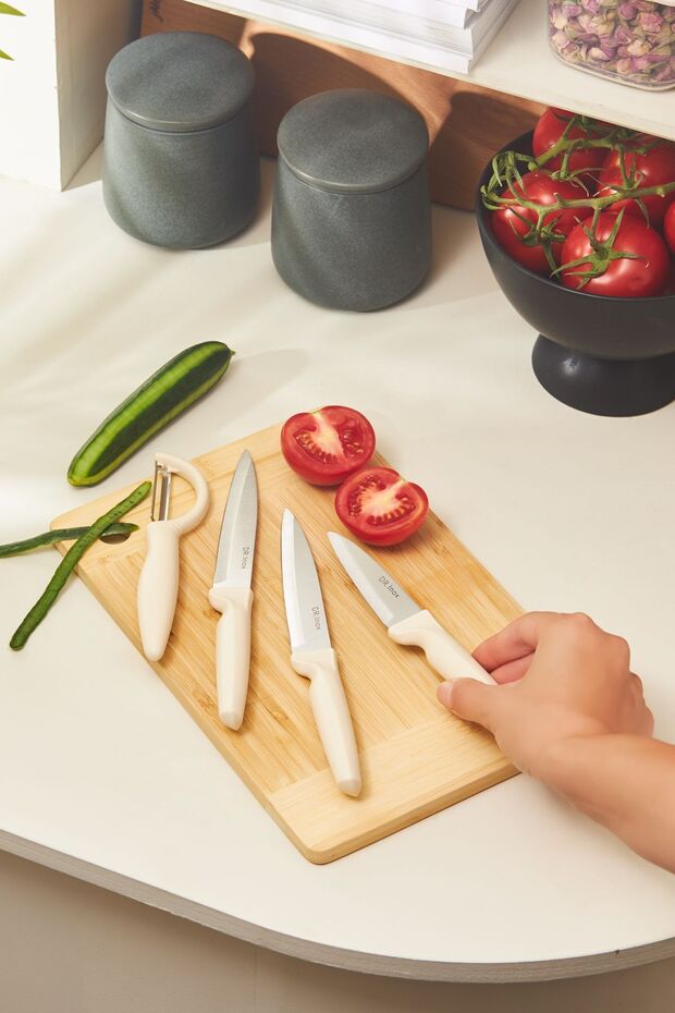 4 Parça Bıçak Seti Bej - 2