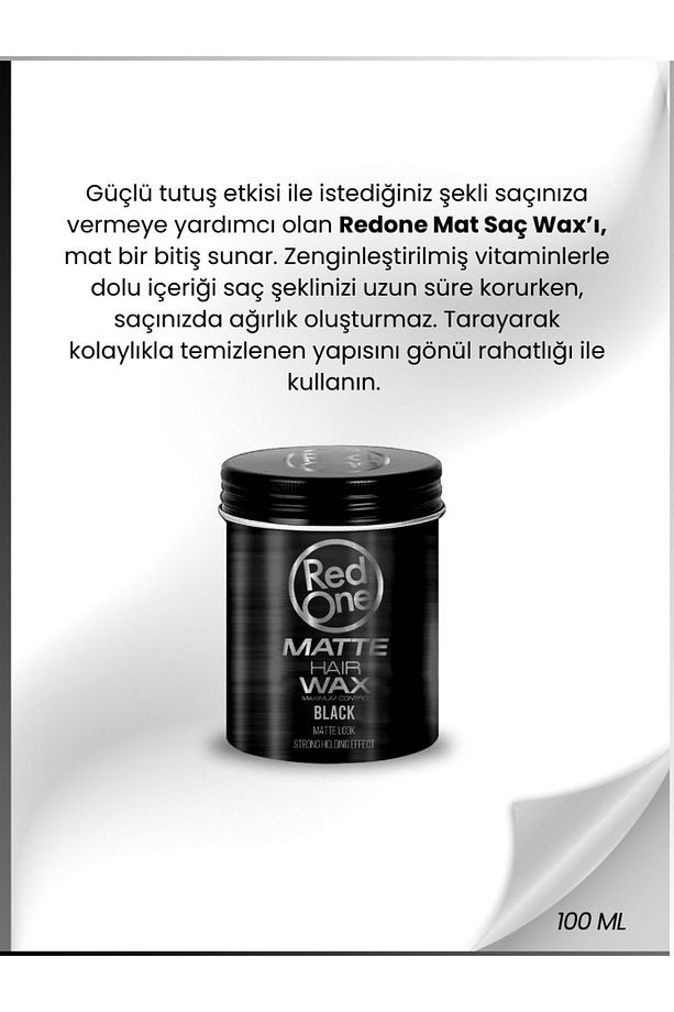 Redone Mat Wax Black  Saç Şekillendirici 100 ml - 6