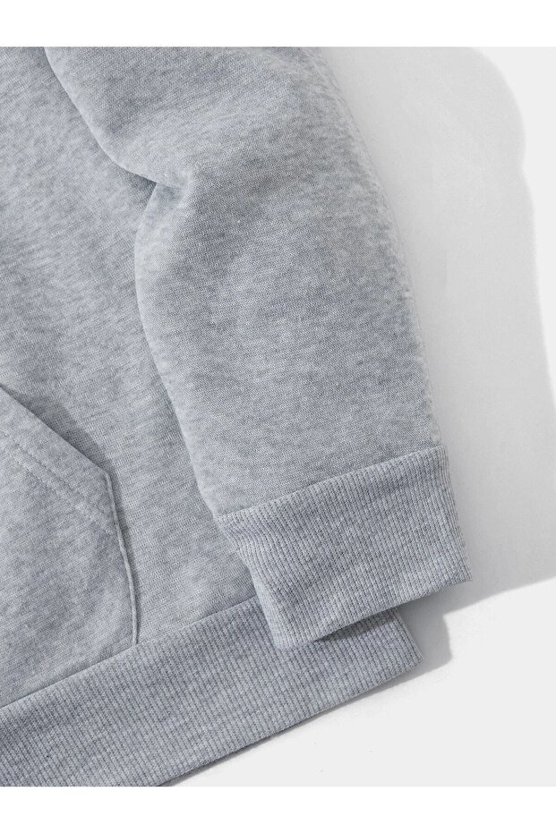 Unisex Basic Kapüşonlu Cepli Sweatshirt - 4