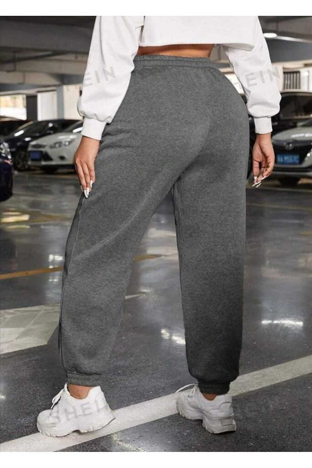 Kışlık Şardonlu Kalın Kumaş Paça Lastikli Rahat Giyim Eşofman Altı- jogger paça- üç ip - 3