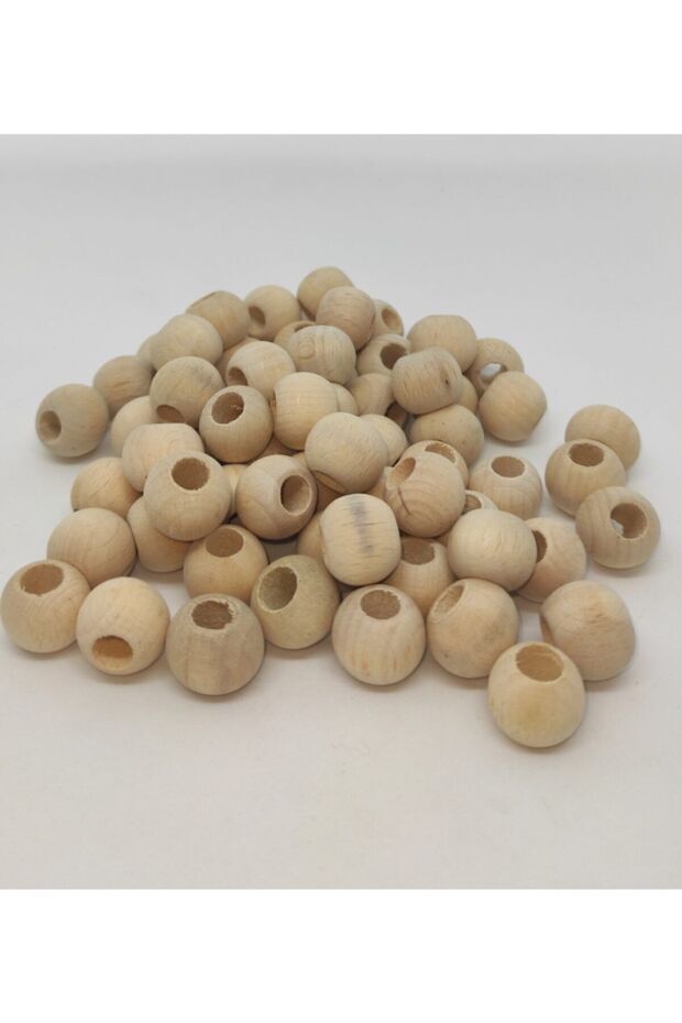 14 Mm Round Wooden Beads Raw 100 Gr Package 110 Pieces