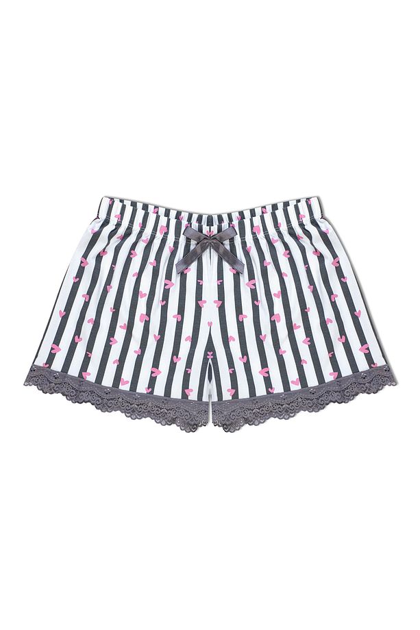 Pamuklu Paçası Dantel Pijama Kadın Şort - 1