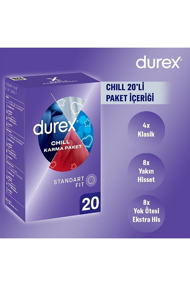 Chill Karma Prezervatif 20’li+ Durex Intense Vibe Bullet Titreşimli Vibratör +Durex Extreme Jel 50ml - 4