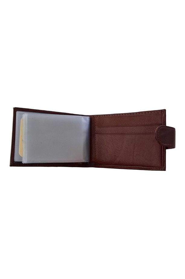 Lüks Deri Kartlıklı Cüzdan - Yatay Çıtçıtlı Model - 4