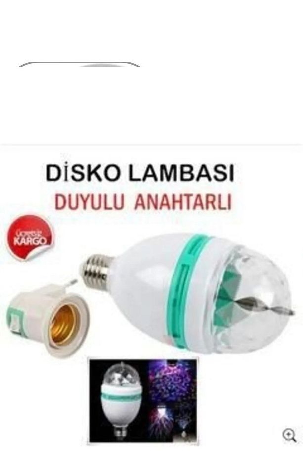 Renkli Disko Ampulü Lambası E27 Duy Dahil Led Ampul Dönen Disco Topu Lambası - 3