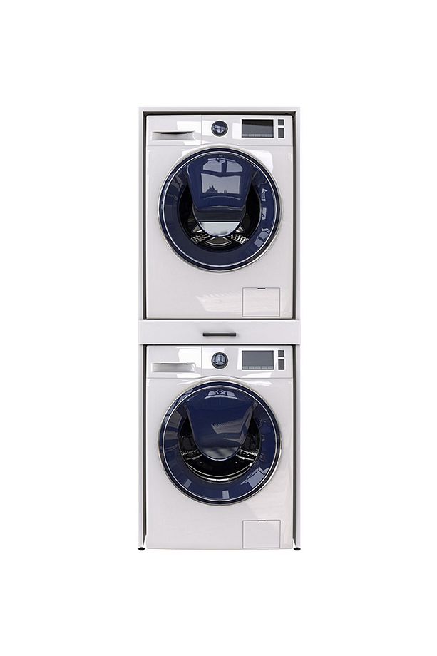 Çamaşır Ve Kurutma Makinesi Dolabı Mat Beyaz - 7
