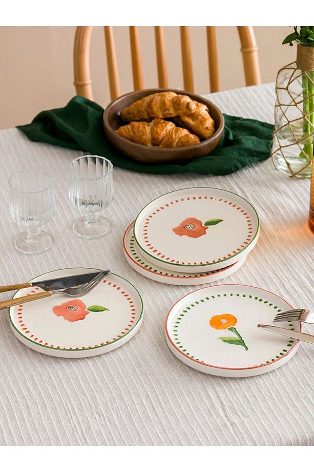 LCW HOME Çiçek Baskılı Tabak Seti 4'lü 20 Cm - 2