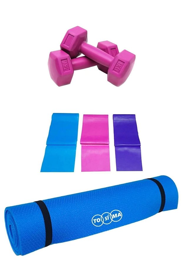 6 Piece Pilates Set Pilates Mat 1 Kg Dumbbell Pilates Resistance Tire Yoga Set