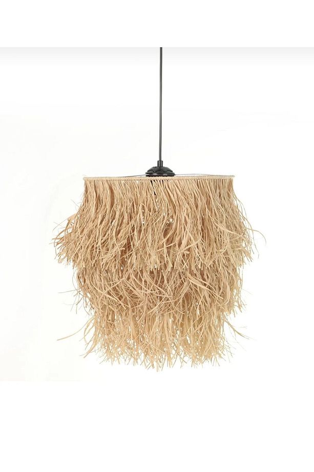 Modern Hasır Bambu Avize Iskandinav Boheme Rafya Tekli Avize Tasarım Salon Mutfak Oturma Odası Avize - 3