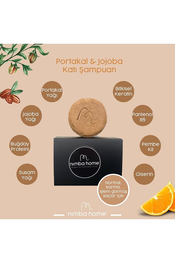 - Portakal & Jojoba Katı Şampuan 120 Gr, Bitkisel, %100 Doğal El Yapımı - 4