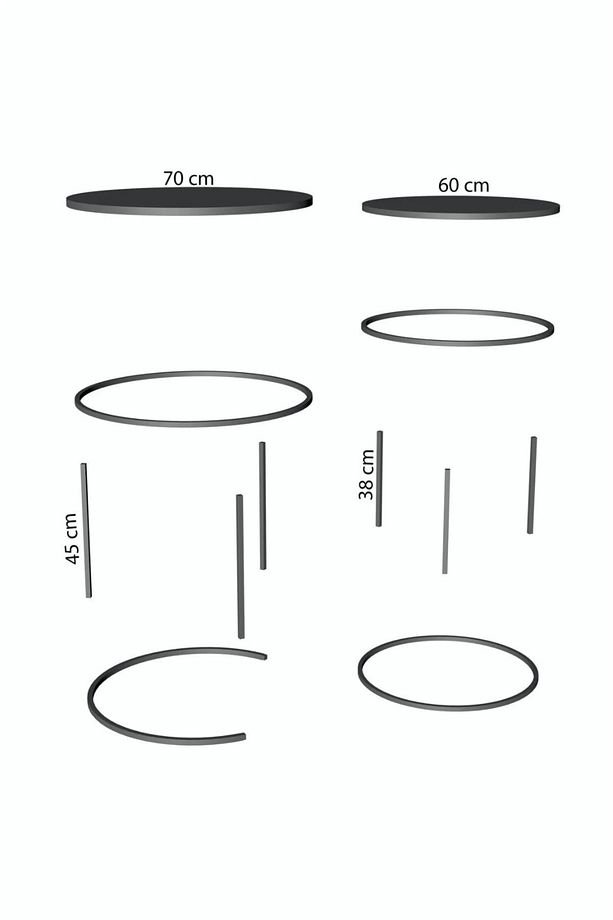Orta Sehpa Ve Zigon Sehpa Set İkili Lüx C Zigon Bendir - 5