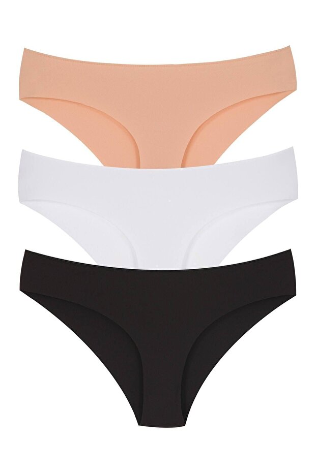 Women's Colorful Low Waist Seamless Laser Cut Panties 3 Pack