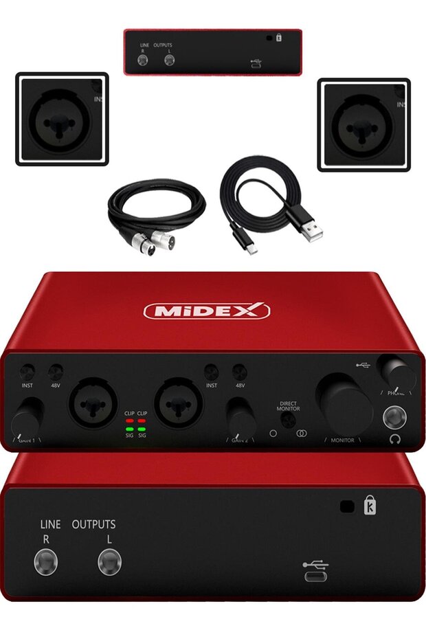 İmpressive Paket-4 Stüdyo Ekipmanları Seti (Monitör Mikrofon Ses Kartı Kulaklık Midi Klavye) - 4