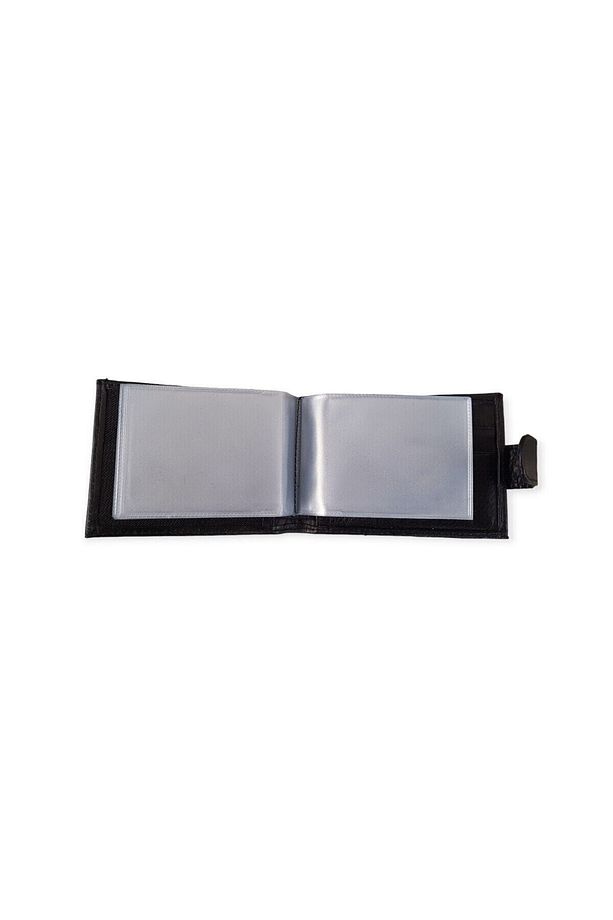 Lüks Deri Kartlıklı Cüzdan - Yatay Çıtçıtlı Model - 4