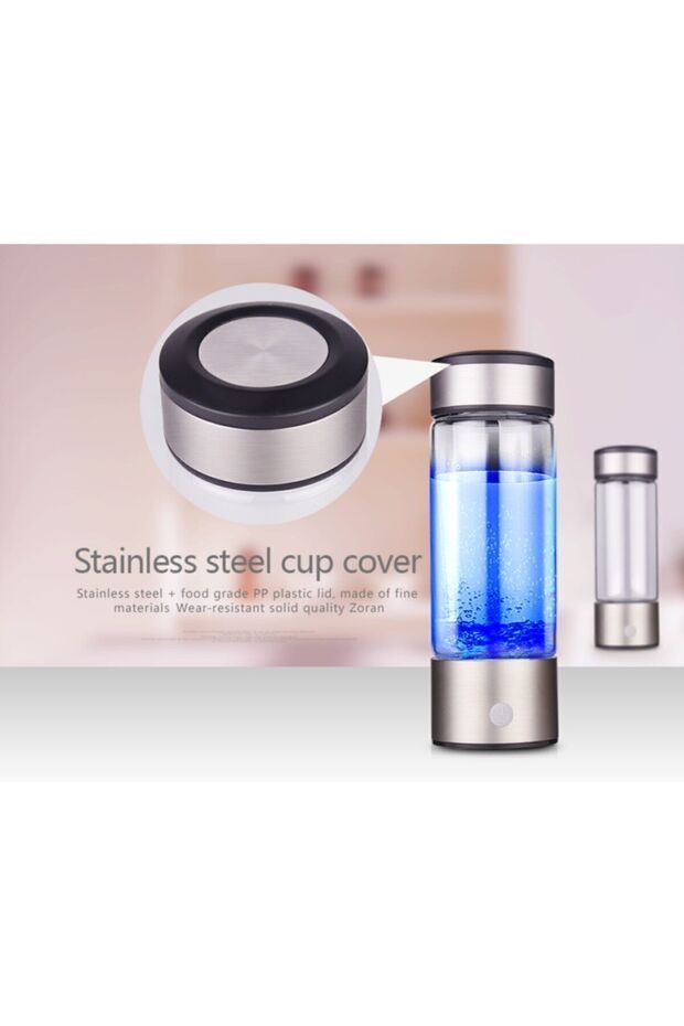 Titanyum Hidrojen Zengini Su Bardağı Lonizer Makinesi Su Jeneratörü Orp Hidrojen Şişesi 420ml - 2