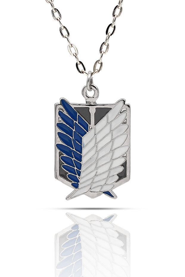 Attack on Titan Anime Fan Necklace - Enameled Silver Color Classic with Chain