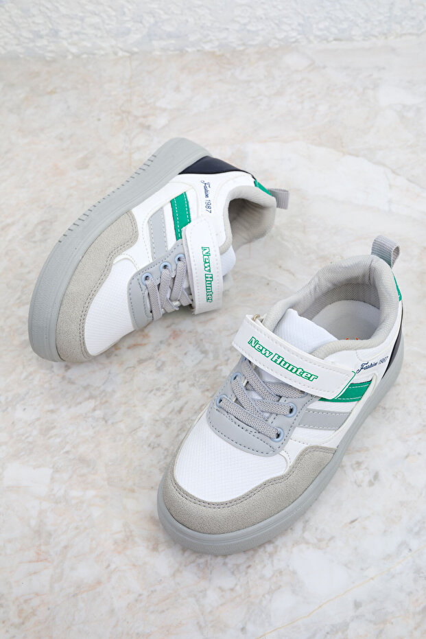 Gyermek tornacipő 19612 - jég, fehér és zöld - 2