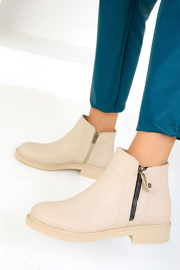 Bej Kadın Bot & Bootie 19553 - 4