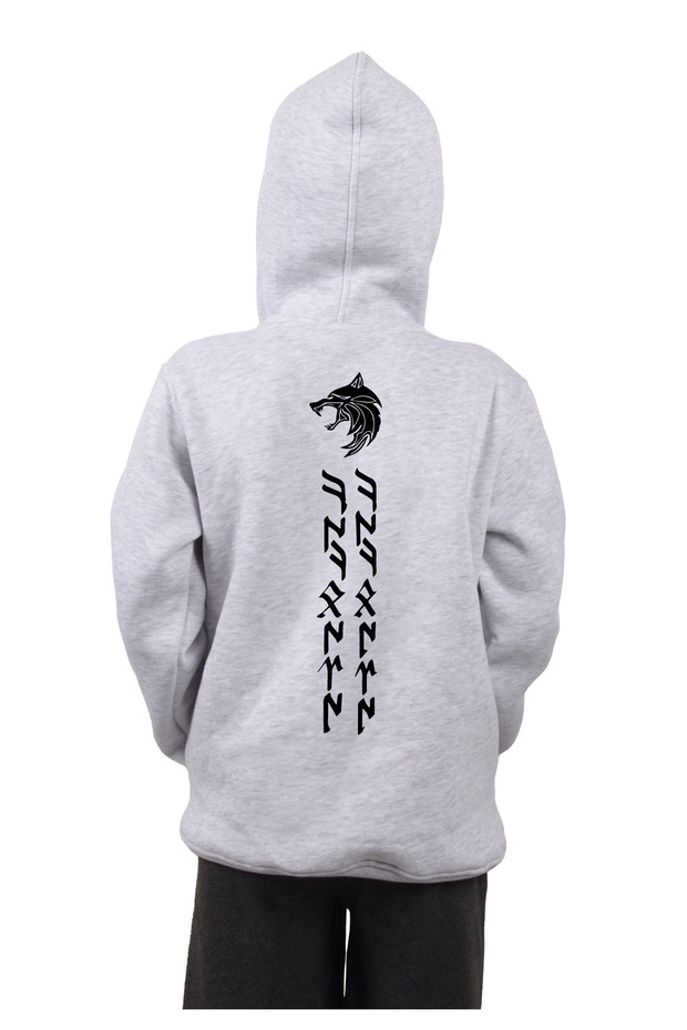 Vek Kökbörü(Bozkurt) Göktürk Letters Special Design Kids Sweatshirt Hoodie