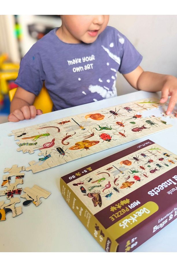 Bugs & Insects - Böcekler Midi Puzzle | 4-9 Yaş 80 Parça - 2