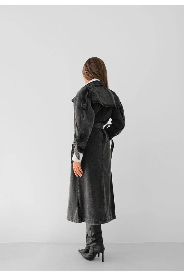 TASARIM KOT TRENÇKOT MAXİ BOY KEMERLİ - 4