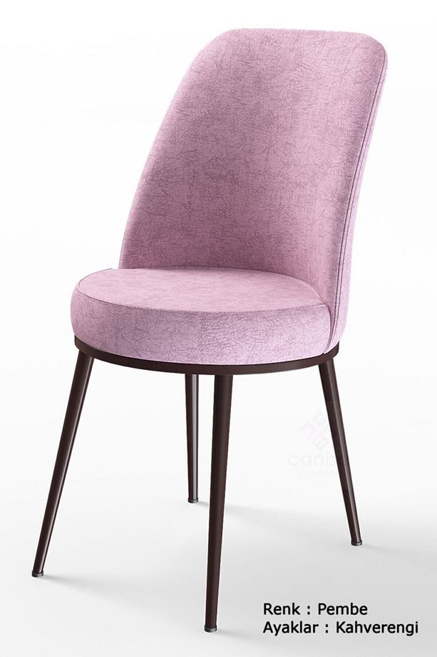 Via Serisi 80x132 Açılabilir Mutfak Masası Takımı Barok Desen Masa 8 Pembe Sandalye - 4