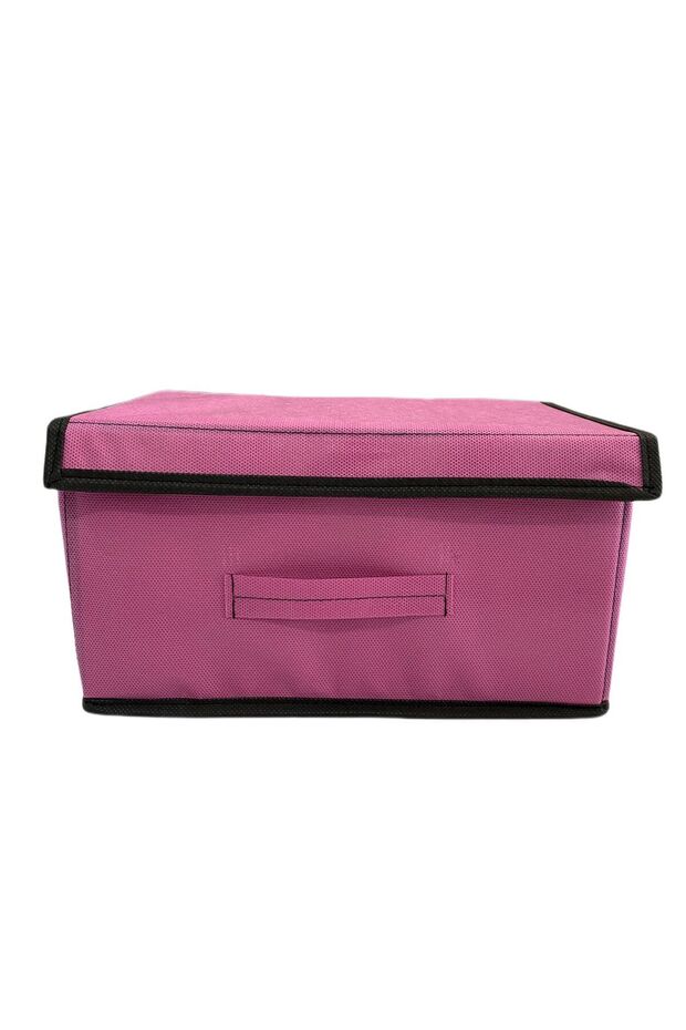 صندوق تخزين، صندوق متعدد الأغراض، صندوق قماش، صندوق منظم مع غطاء - 1