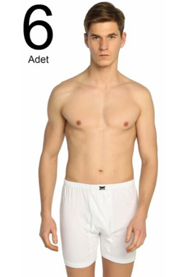 Men's White 6-Pack Combed Cotton Long Underpants