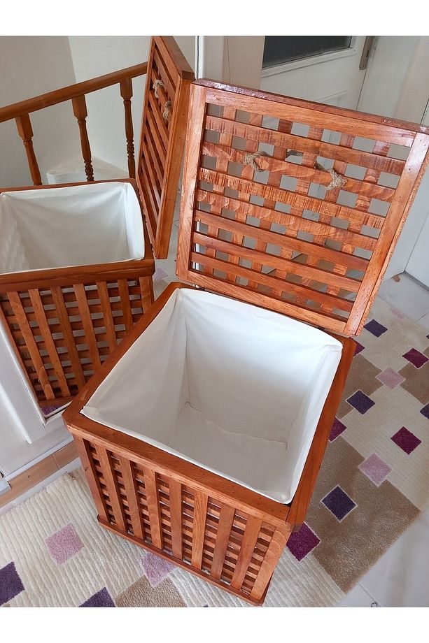 Ahşap çamaşır sepeti - 3