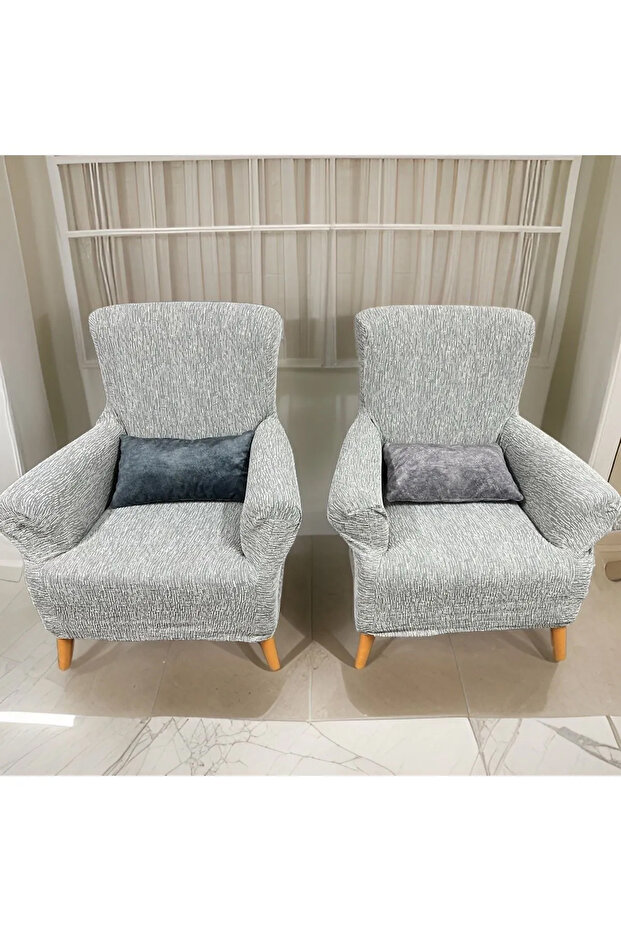 Jacquard Tree Bark Patterned - Elastic Sofa and Sofa Cover Set 3+3+1+1 - 3