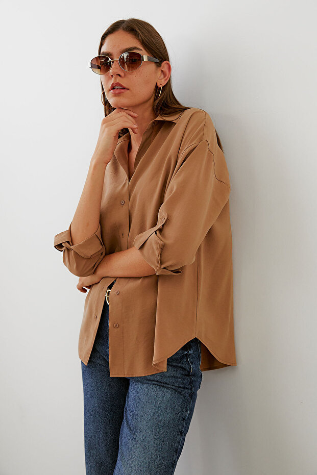 Apoletli Oversize Gömlek - 8