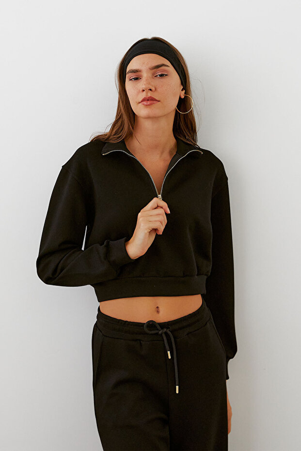 Fermuarlı Sweatshirt - 4