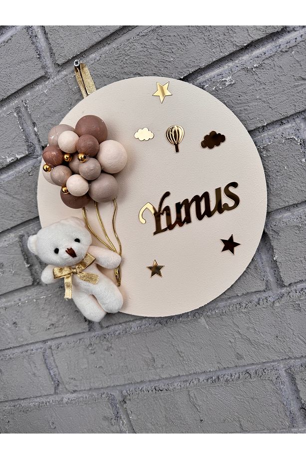 26 cm Yuvarlak Bubble Ayıcıklı Bebek Kapı ve Duvar Süsü - 2