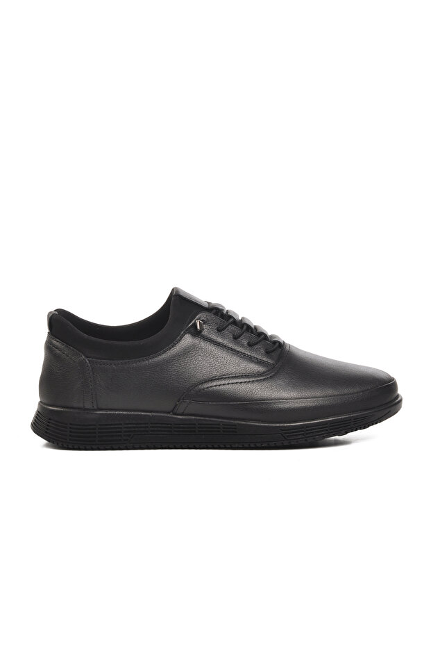 008 Black Gel Sole Genuine Leather Men's Casual Shoes