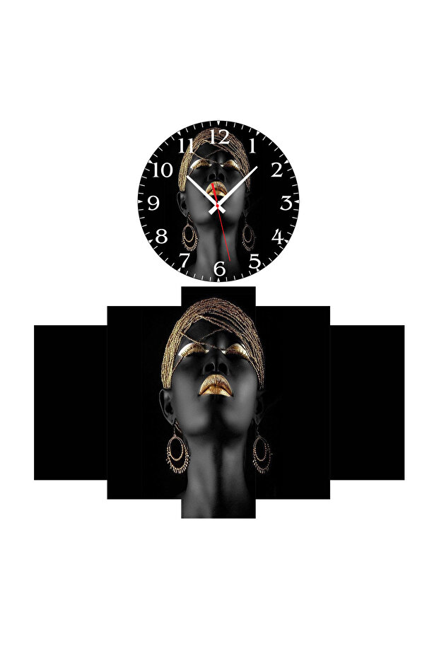 Duvar Mdf Tablo 5 Parça Set Ve saatli - 3